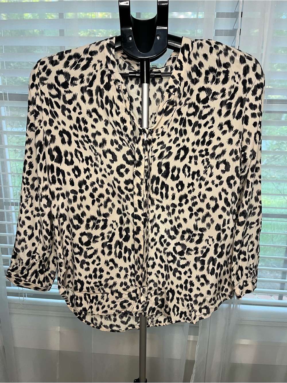 Women's Leopard Print lightweight top-Black & Cream Joie NWT